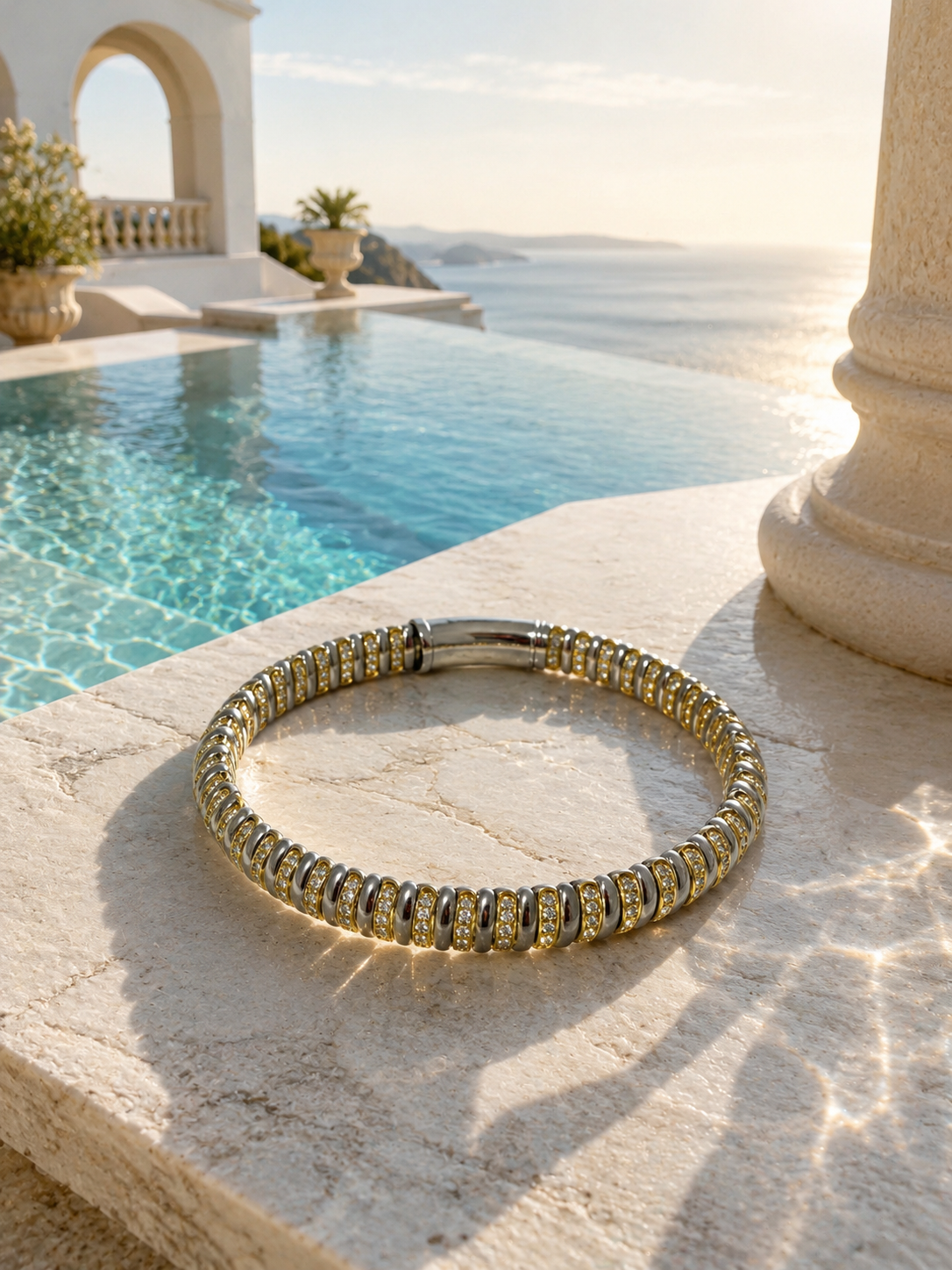 Two-Tone Pave Segmented Bracelet
